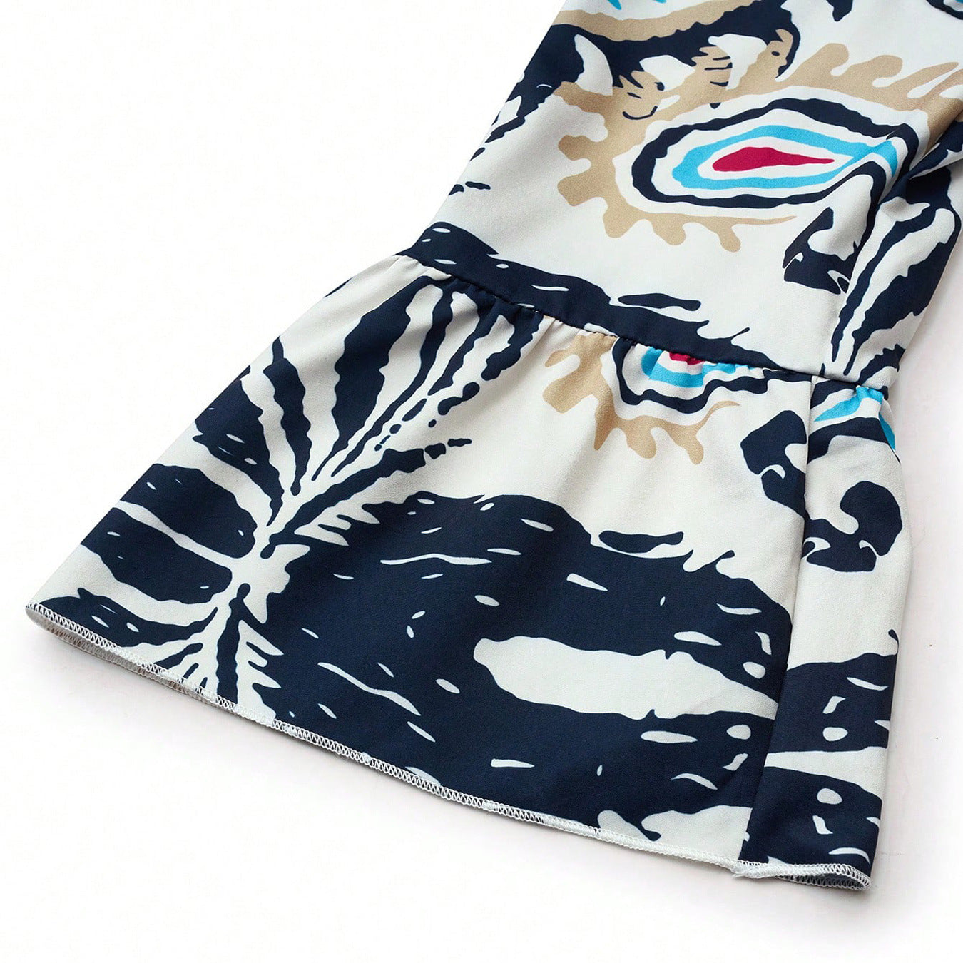 Women's Casual Dress with Fashionable Floral Design and Long Sleeves Drune