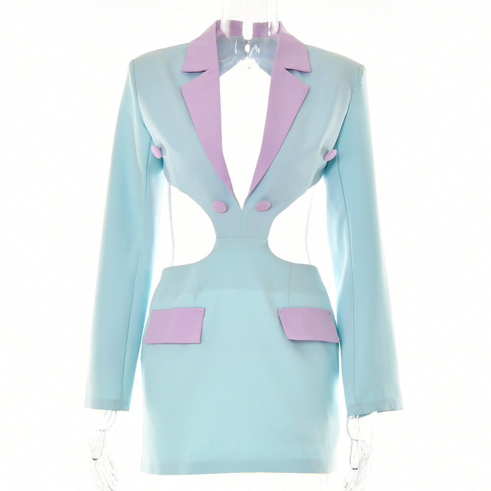 Women's blazer dress with exciting cut-out design and contrasting details, size Valenzora