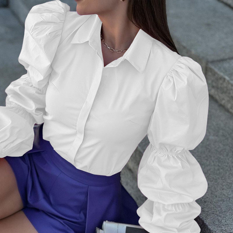 Damenbluse mit voluminösen Puffärmeln und elegantem Schnitt, Größe S