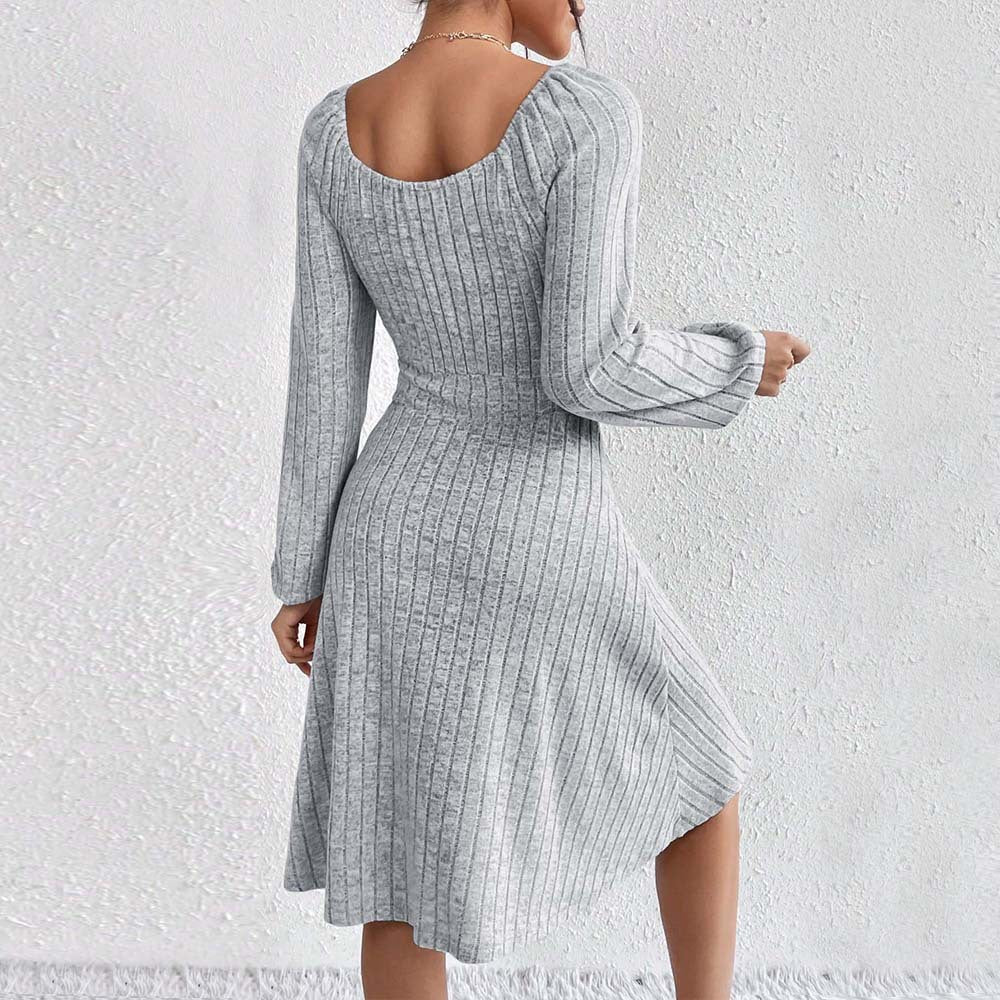 Women's midi dress with elastic material and fashionable ruching, size S