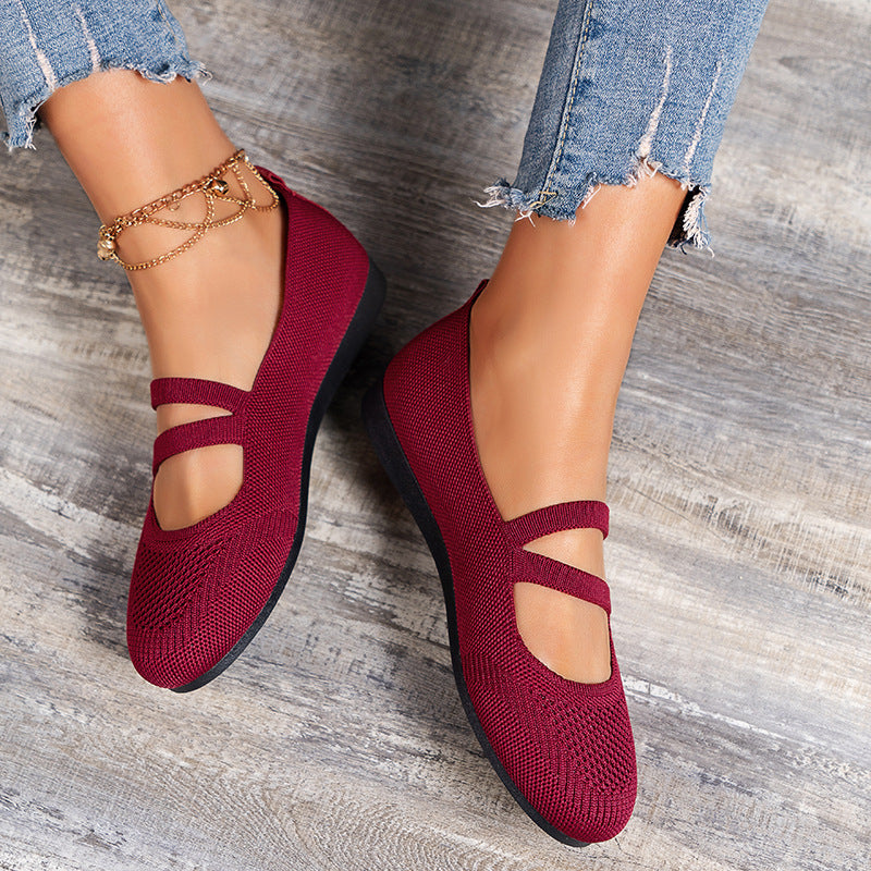 Valenzora | Flat slippers with strap across the instep and flat sole for women