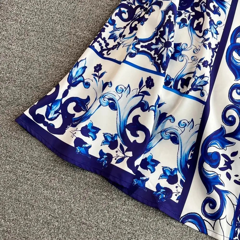 Damen Hemdkleid mit floralem Druck und taillierbarem Bindegürtel Drune