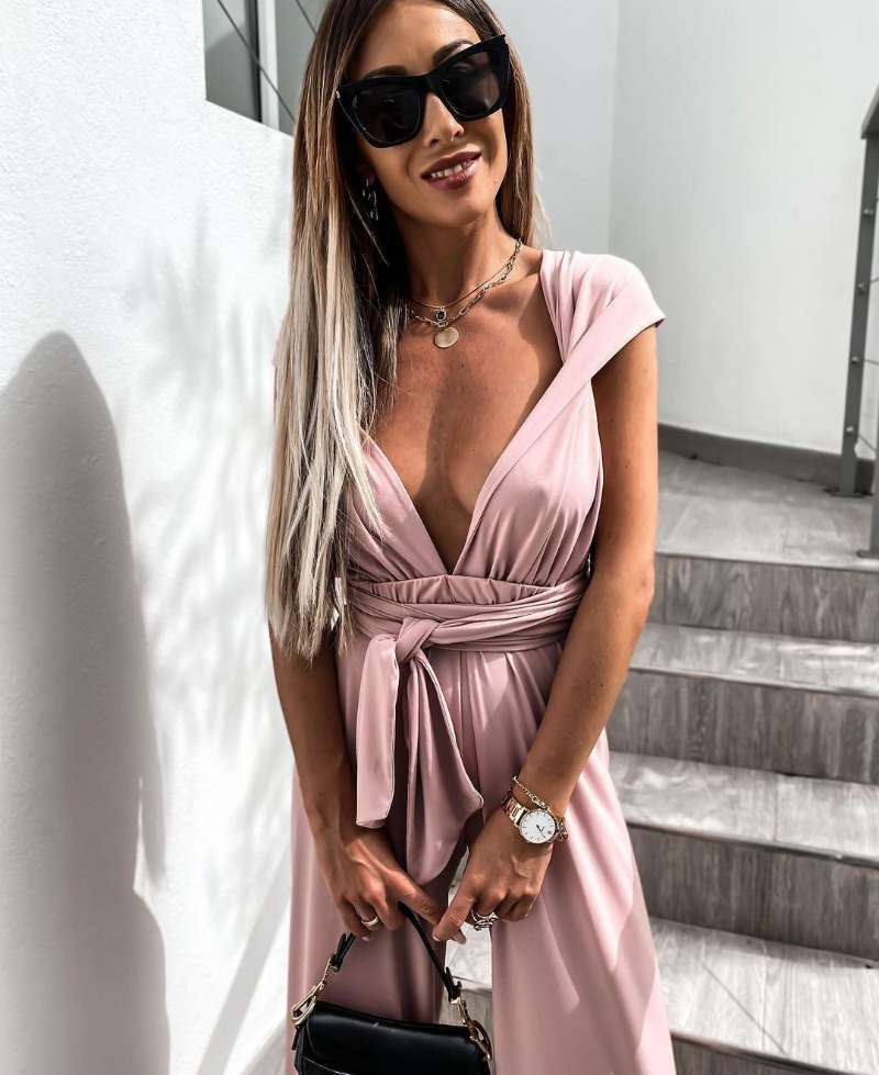 Valenzora | Sleeveless Solid Color Waist Belt Jumpsuit