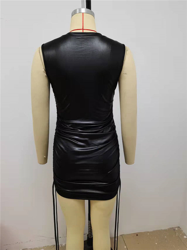 Valenzora | Bodycon Round Neck Sleeveless Mini Dress