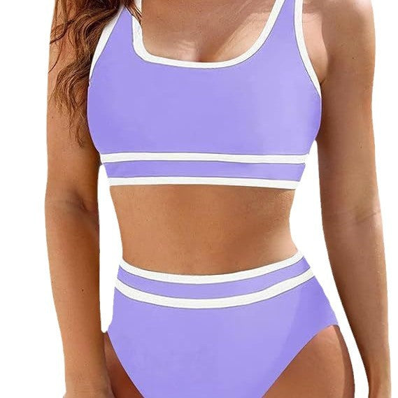 Sportlicher Damen-Bikini-Set mit hoher Taille und bequemem Oberteil, Größe