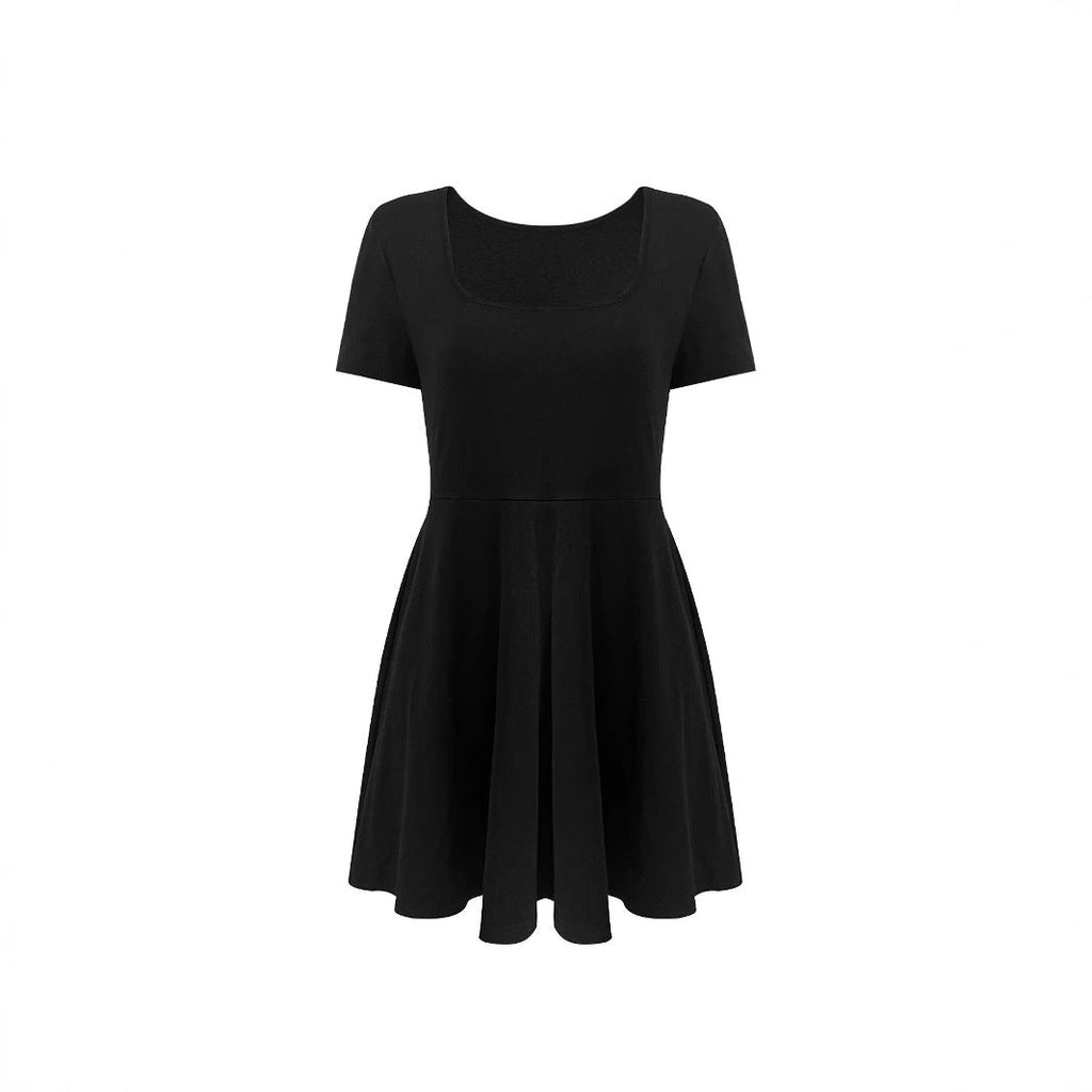 Damen A-linien Kleid mit Rundhalsausschnitt Drune