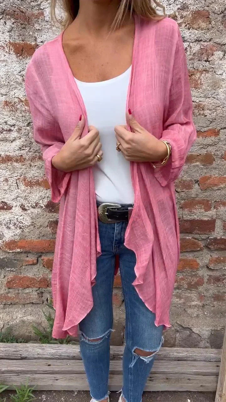 Women's airy open-front kimono size