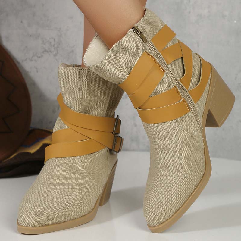 Valenzora | Vintage Boots with Chunky Heel
