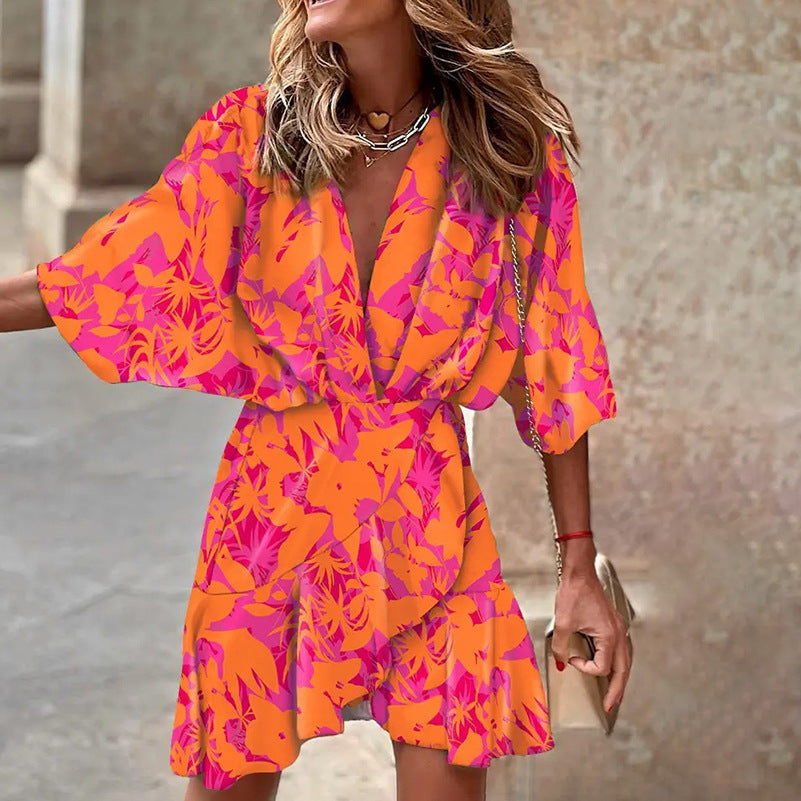 Valenzora | Elegant dress with batwing sleeves