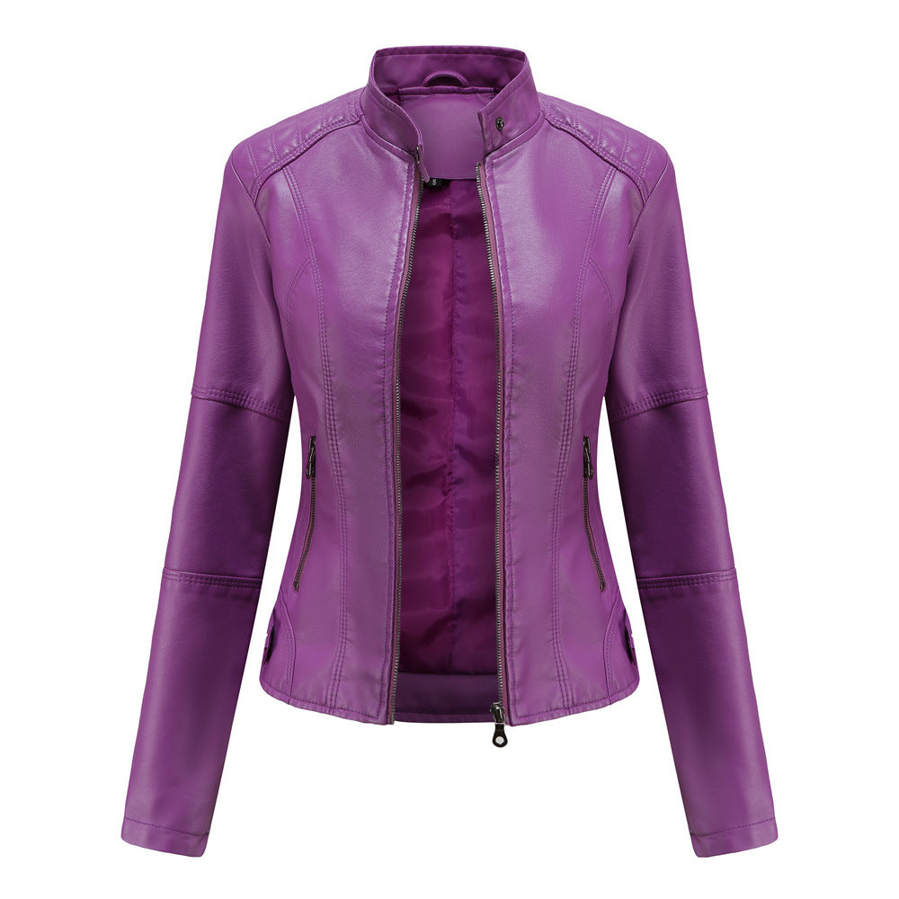 Valenzora - Women's simple faux leather jacket for an edgy look