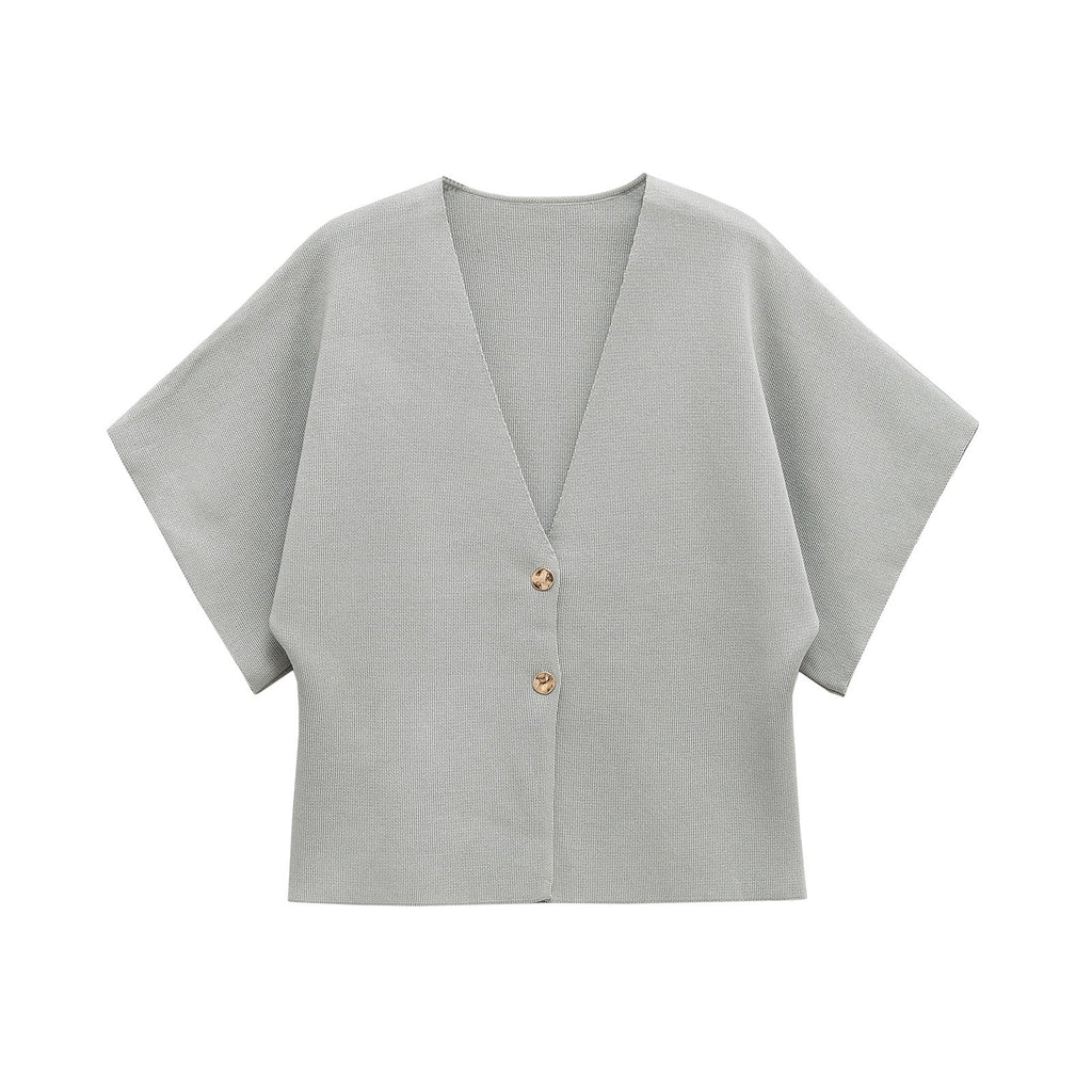 Damen-Leichtstrickjacke mit elegantem V-Ausschnitt und luxuriösen Knopfdetails, Größe S