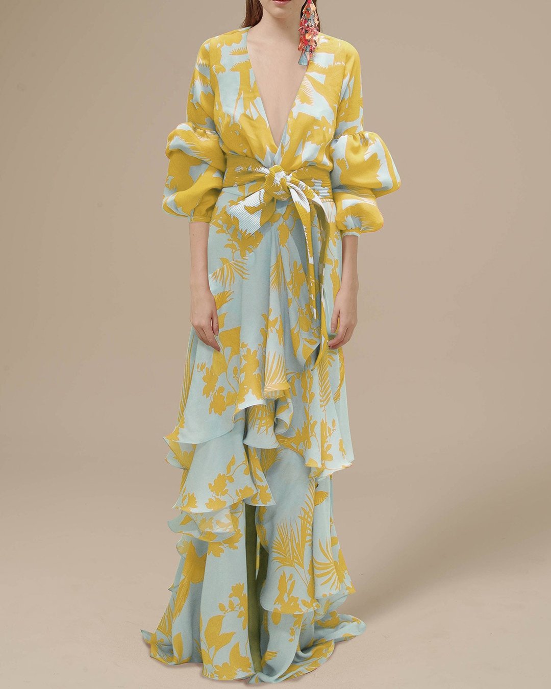 Valenzora | Printed Chiffon Party Dress