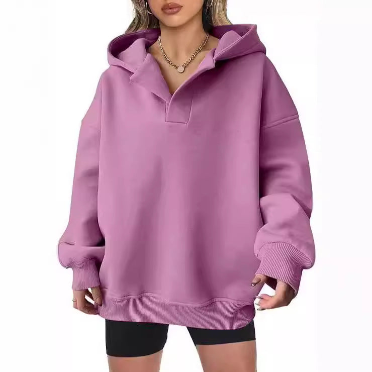 Women's Oversized Hoodie with Kangaroo Pocket, Size