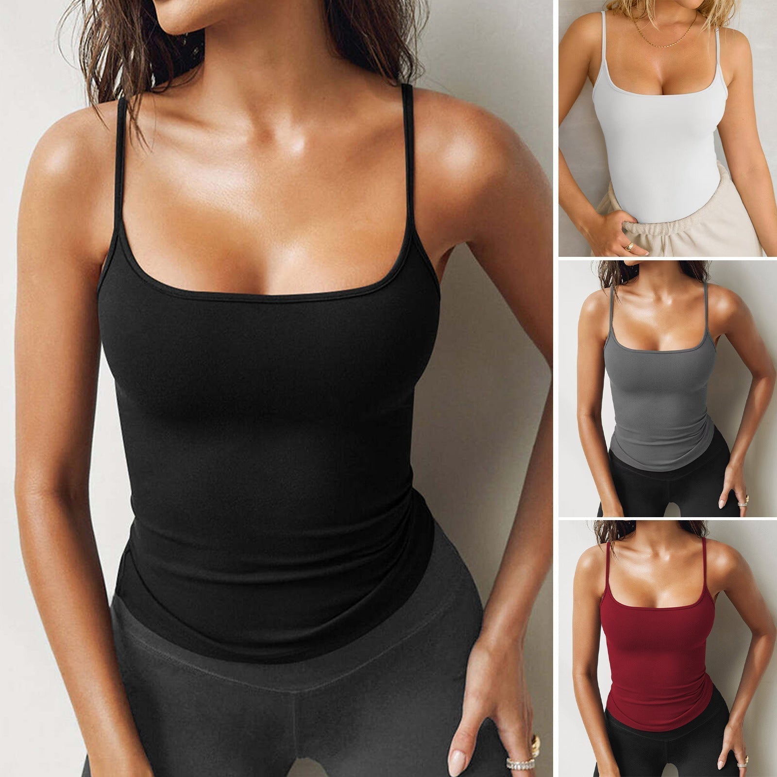 Women's floor-length fitted top with wide straps and square neckline, size Valenzora