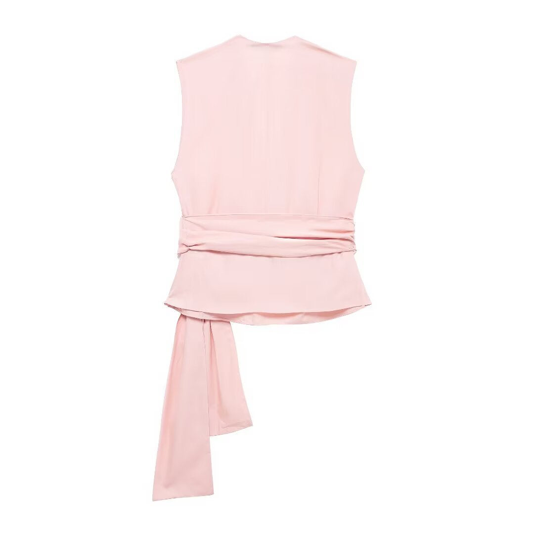 ValenzoraMODE | Cardigan mit Schleifenverzierung, Weste, lange Hose, Anzug