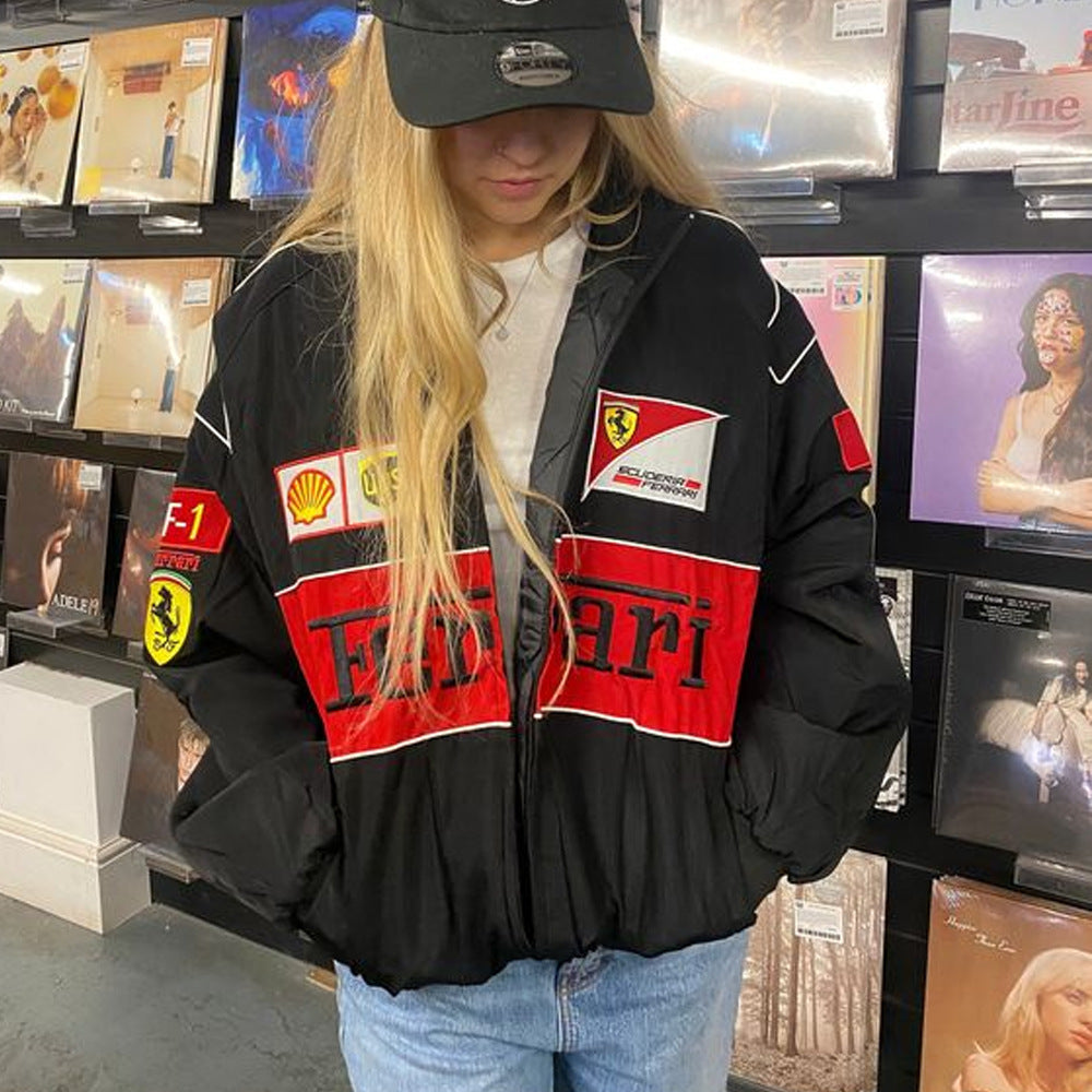 Valenzora | F1 Racing Long Sleeve Bomber Jacket with Print