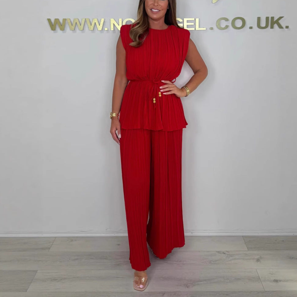 Valenzora | Elegant Pleated One-Piece Jumpsuit