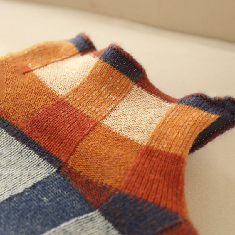 Valenzora | Bunter karierter Strickpullover