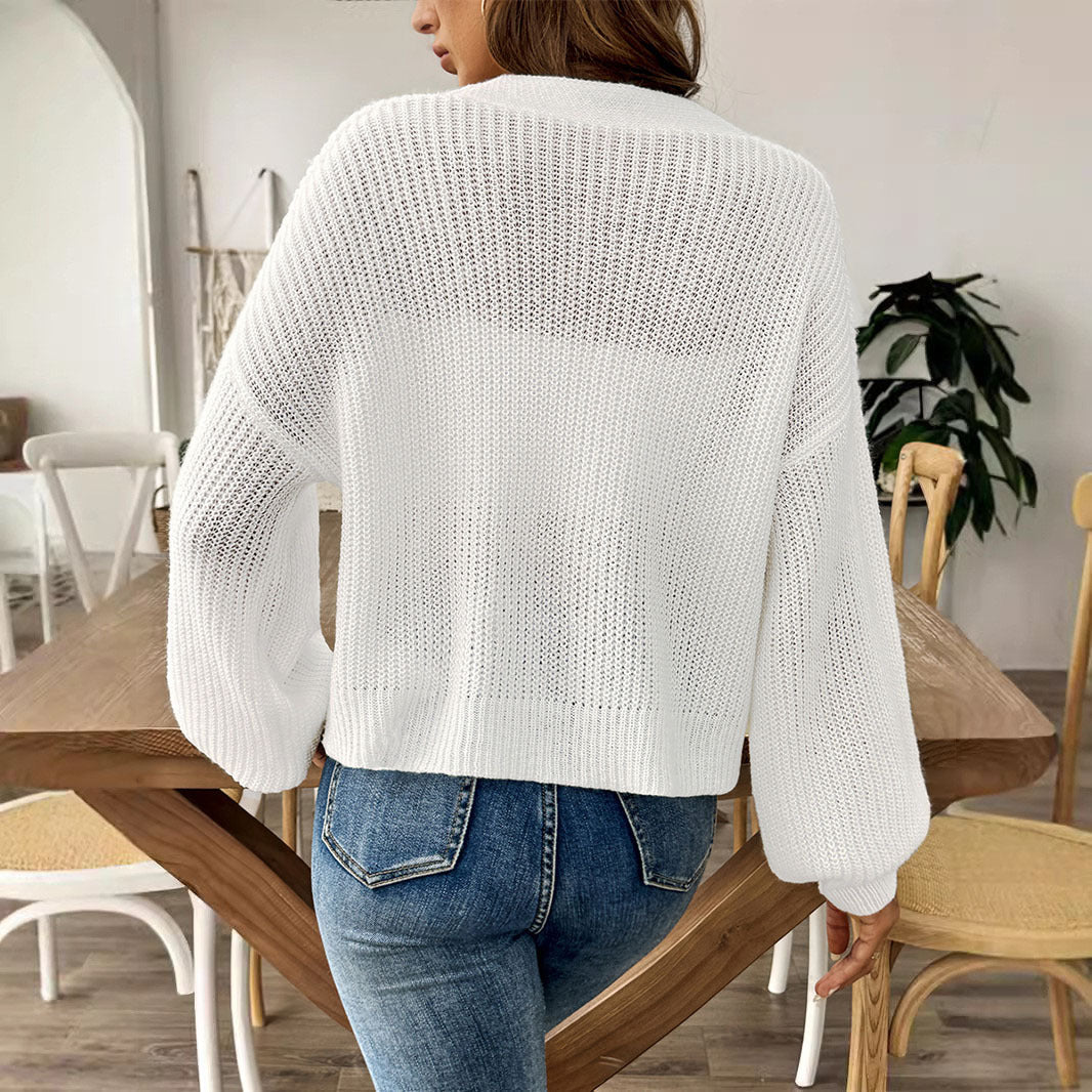 Lässiger Damen-Cardigan mit eleganter Knopfleiste und weitem Schnitt, Größe S