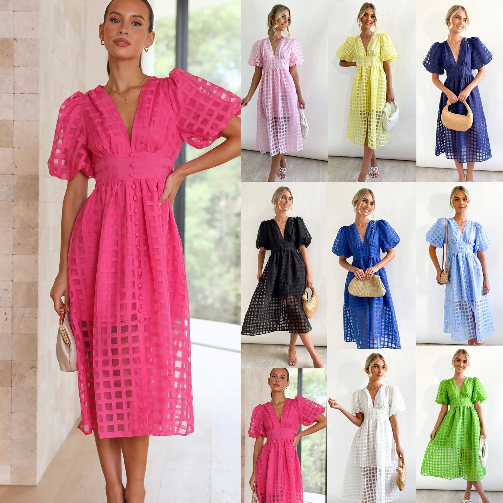 Valenzora | Midikleid mit Puffärmeln