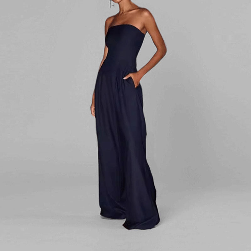 Women's high-quality jumpsuit with off-the-shoulder design and wide leg, size [size]
