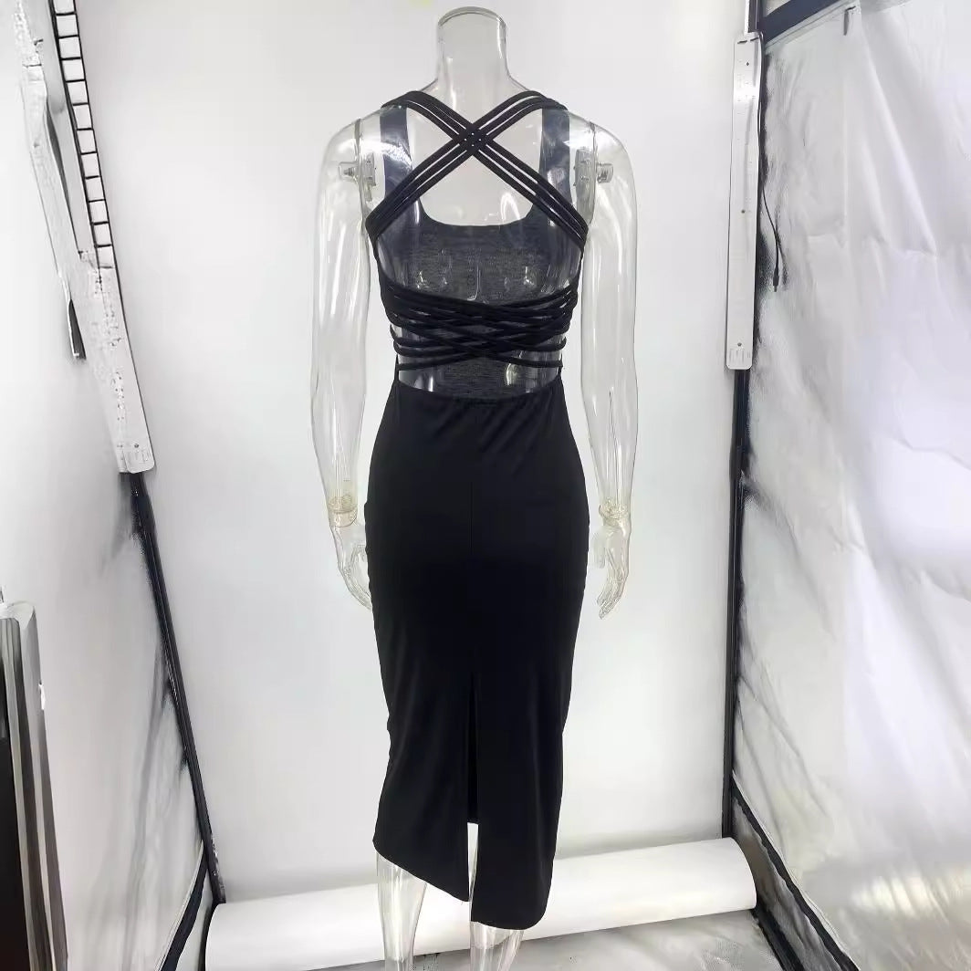 Elegantes Damen-Midikleid mit seitlichen Cut-Outs Größe
