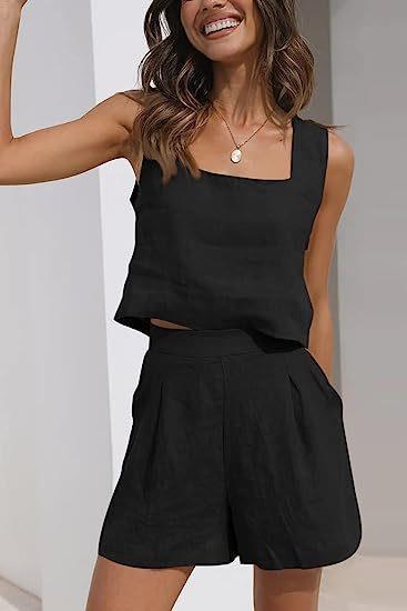 Women's Lightweight Summer Blouse and Shorts Set, Size