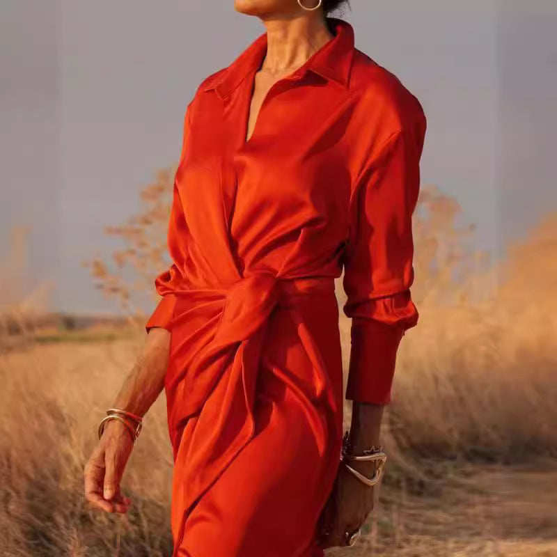 Valenzora | Lace-up High Waist Split Floor Length Dress