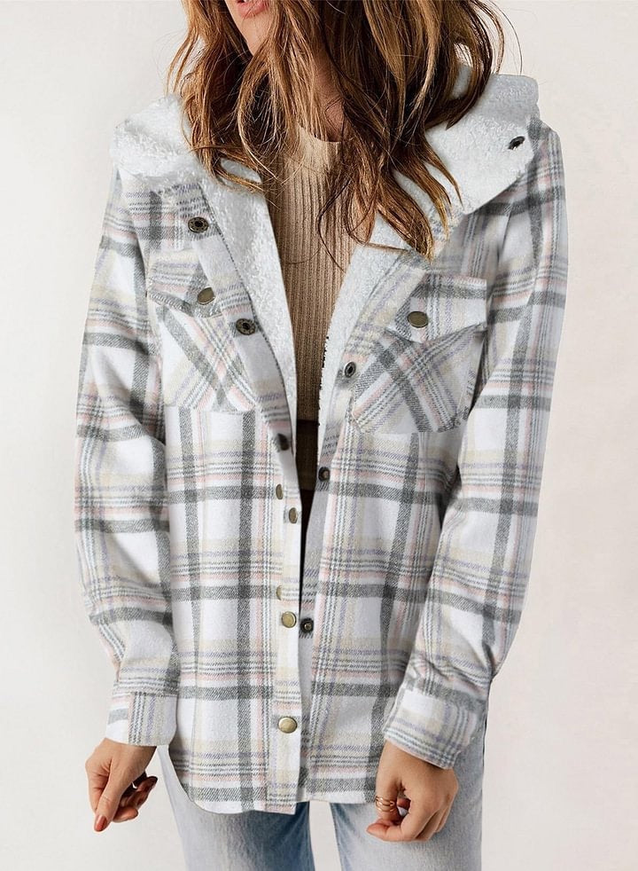 Women's flannel jacket with fleece lining, size