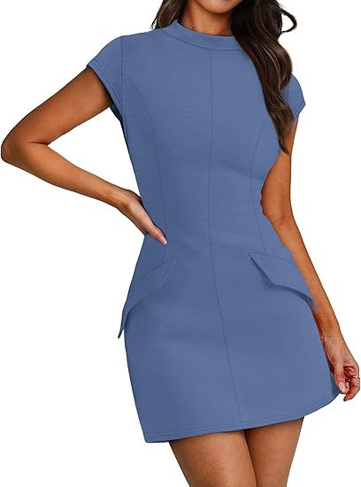 Women's Bodycon Dress with Convenient Pockets Drune