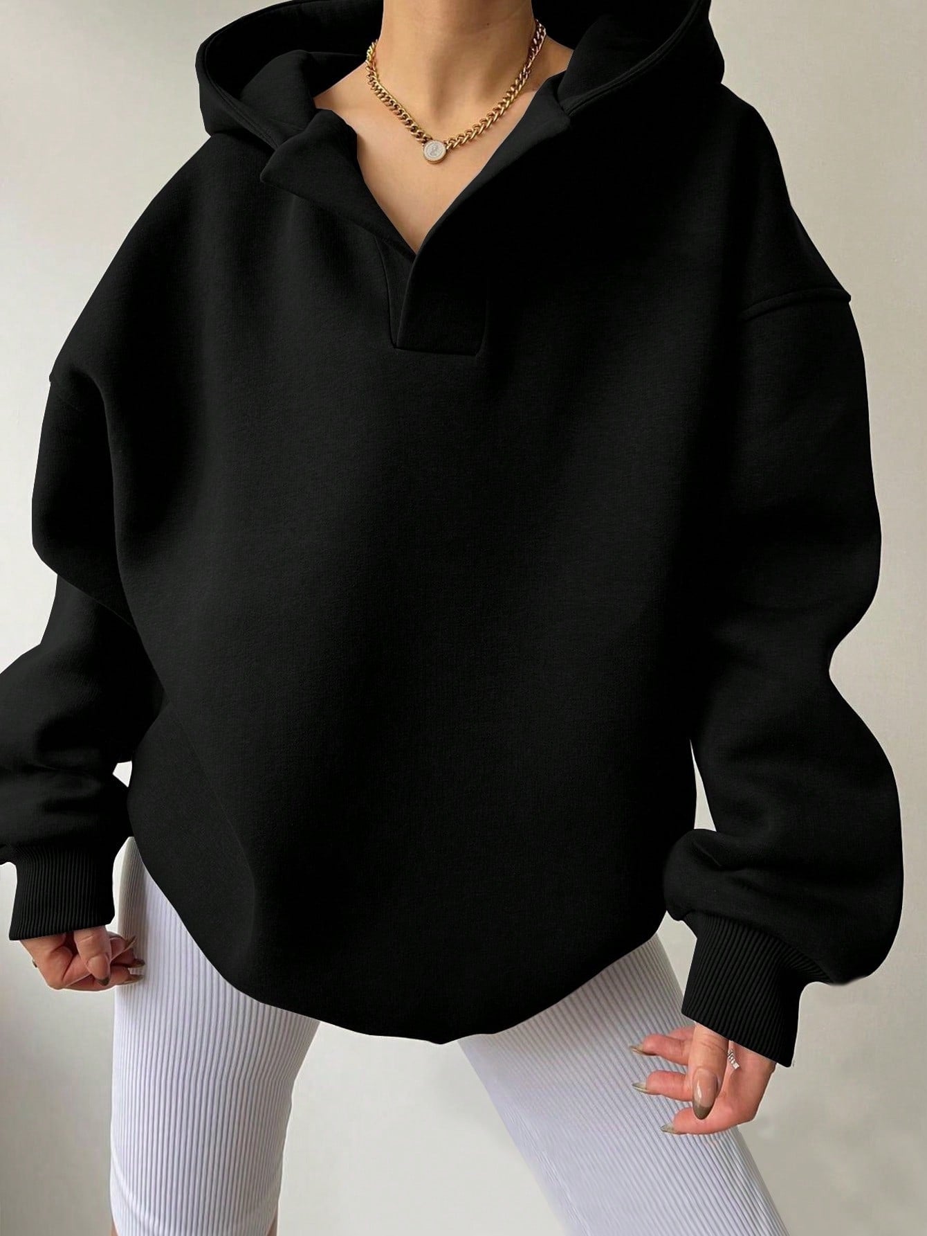 Women's Oversized Hoodie with Kangaroo Pocket, Size