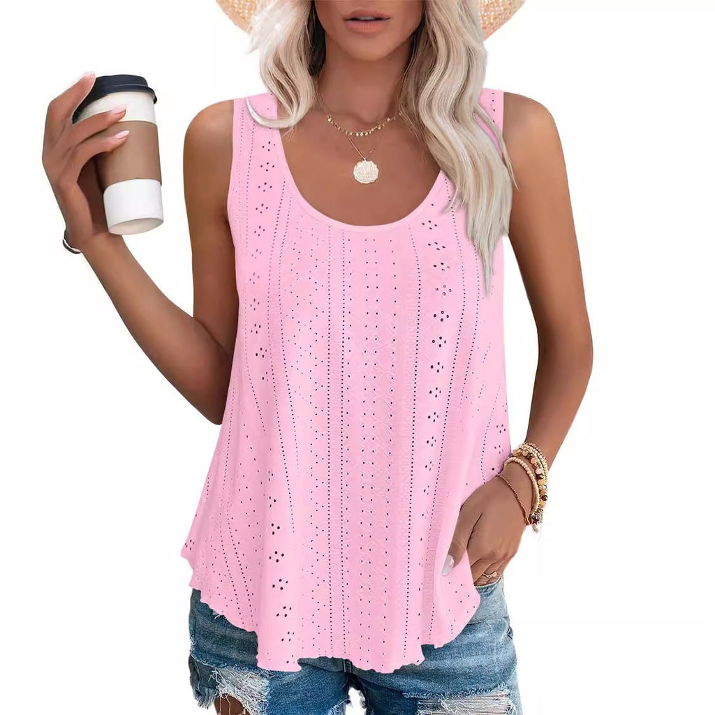 Valenzora | Round neck, loose sleeveless tank top