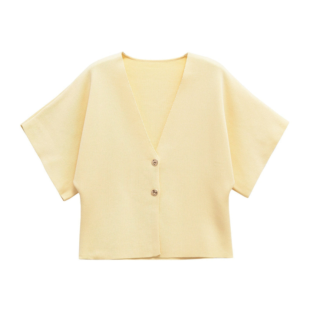 Damen-Leichtstrickjacke mit elegantem V-Ausschnitt und luxuriösen Knopfdetails, Größe S