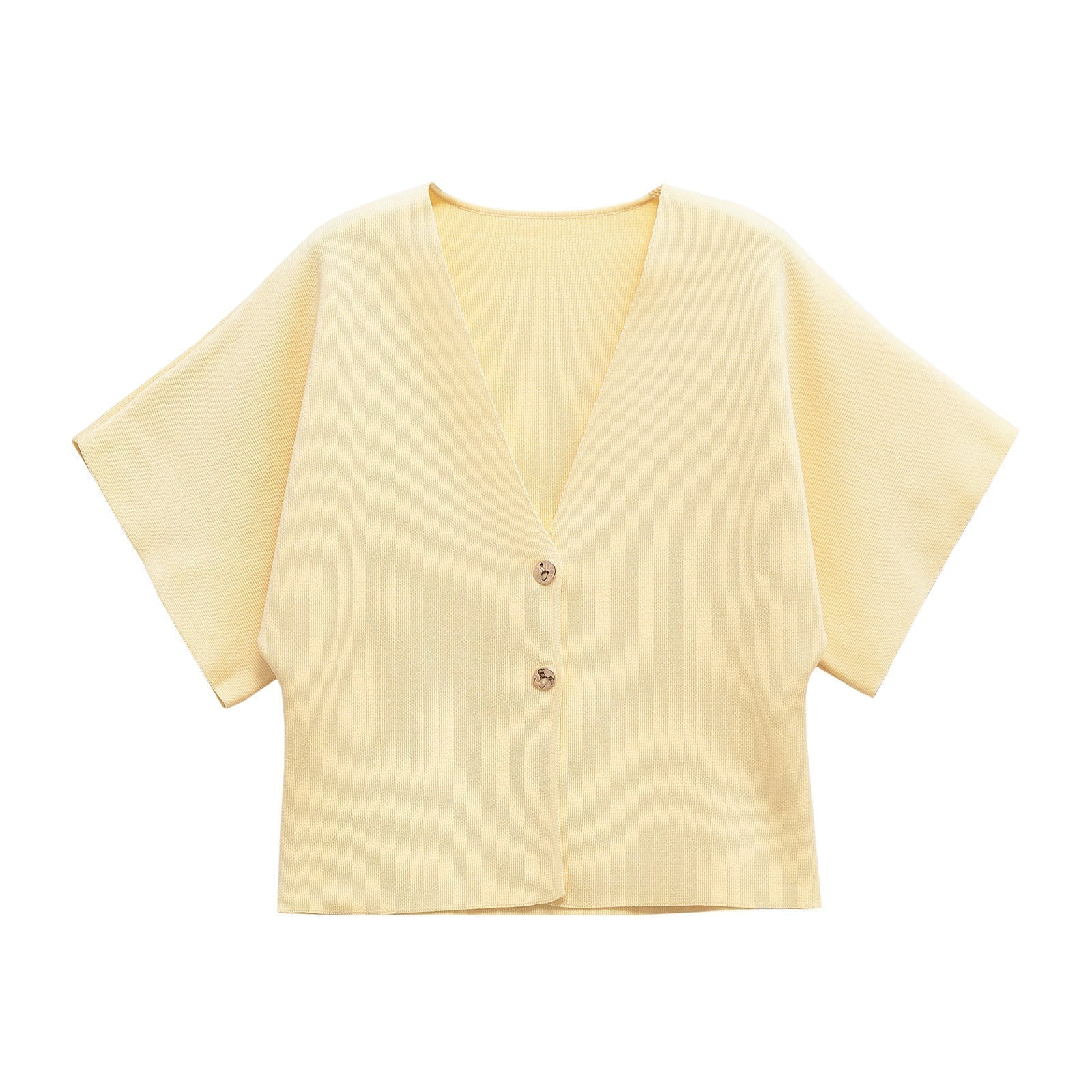 Damen-Leichtstrickjacke mit elegantem V-Ausschnitt und luxuriösen Knopfdetails, Größe S