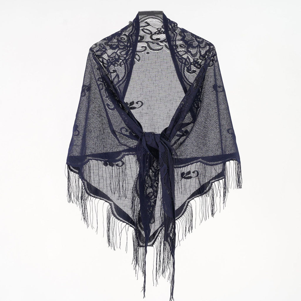 Women's Elegant Chiffon Scarf with Artful Fringes, Size
