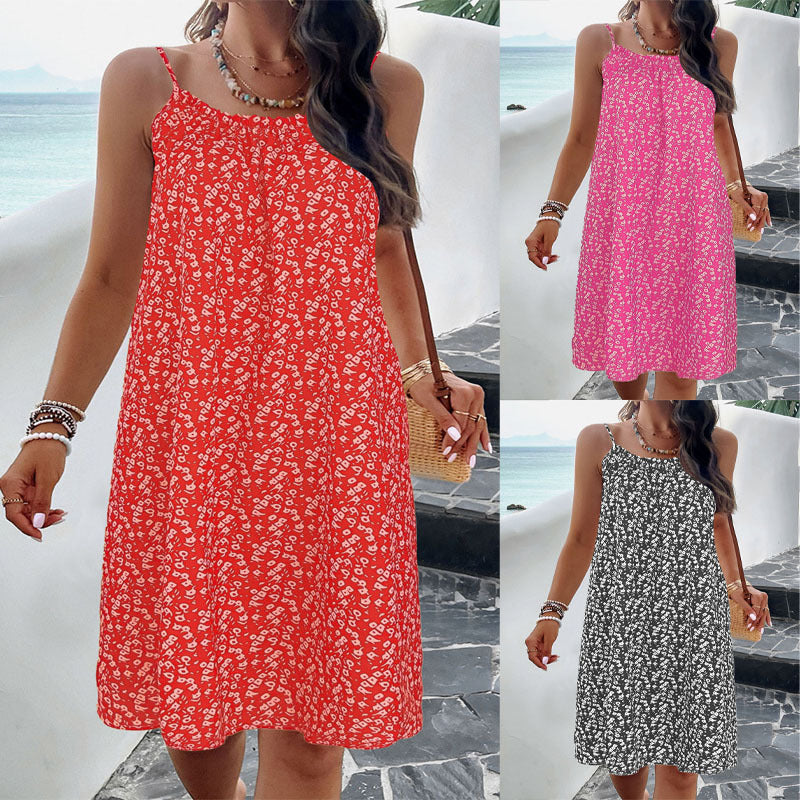Women's summer dress made of breathable cotton with a floral pattern, size [size missing]