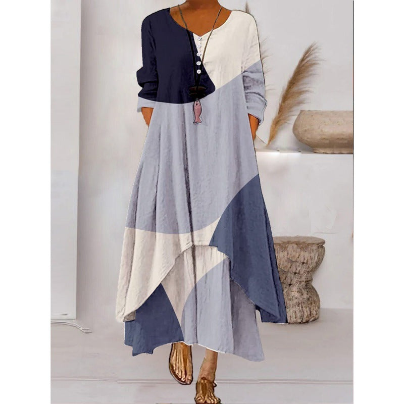 Valenzora | Maxikleid mit langen Ärmeln und Knopfverschluss