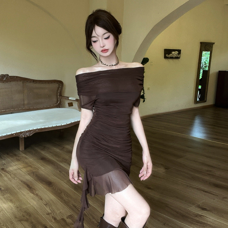 Valenzora | Mesh Off-Shoulder Bodycon Dress