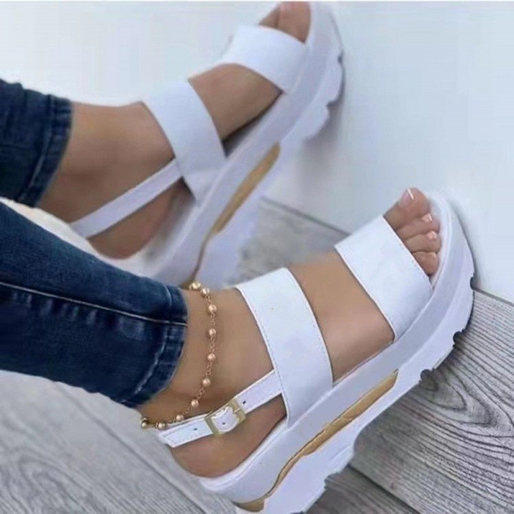 Women's platform sandals with elastic strap and non-slip sole, size Valenzora