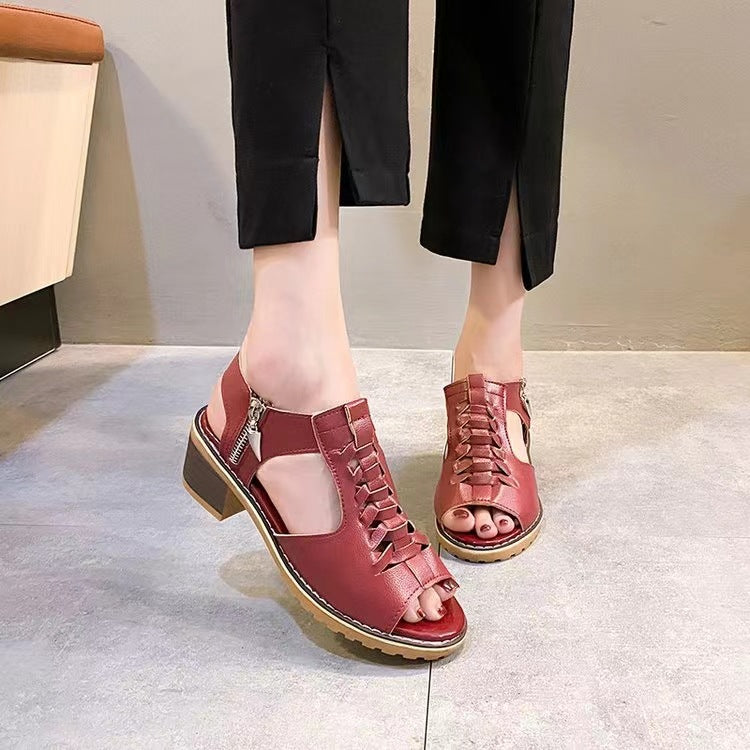 Valenzora - Orthopädische Sandalen mit Absatz | Bequeme Damensandalen mit Spitzen-Design