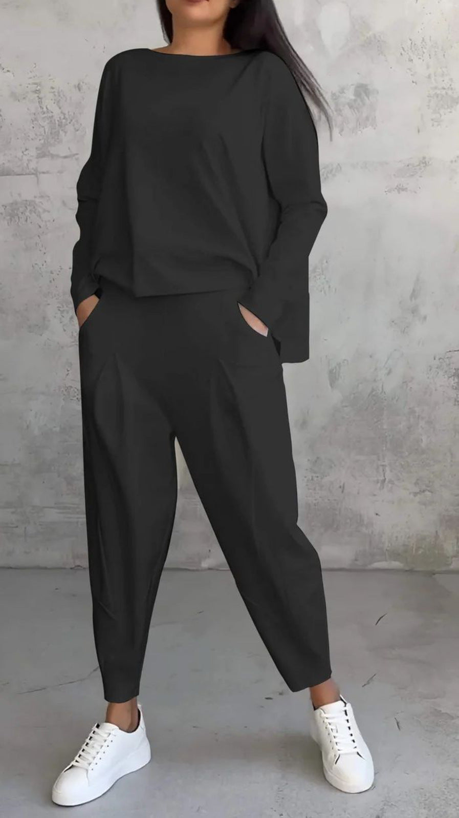 Women's casual two-piece set made of high-quality fabric, size