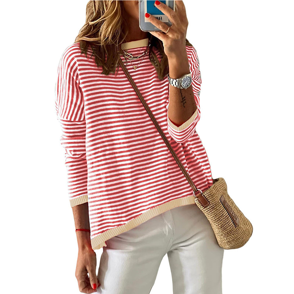 Women's casual striped sweater, size