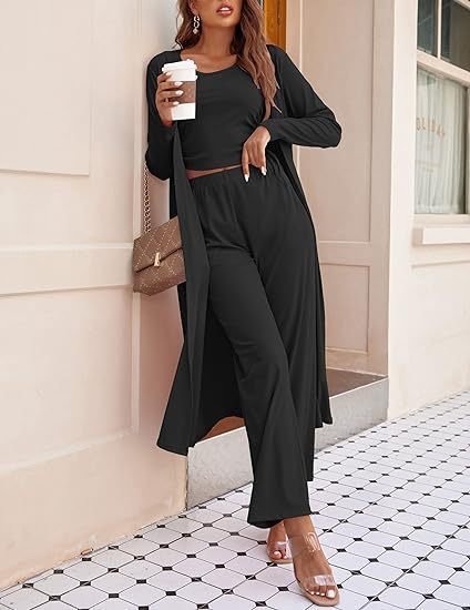 Valenzora | Knitted vest with pockets, three-piece set