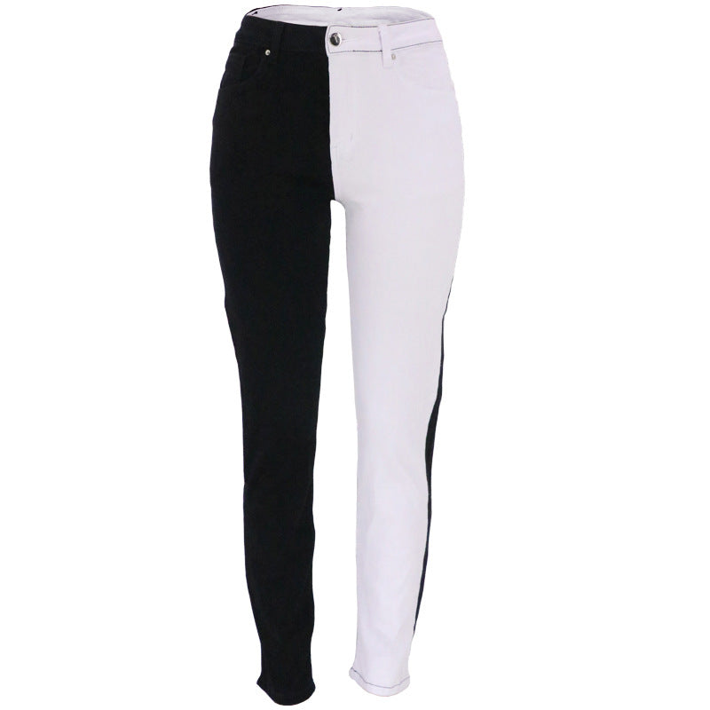 Valenzora | Zweifarbige, symmetrische Color-Blocked-Jeans für Damen