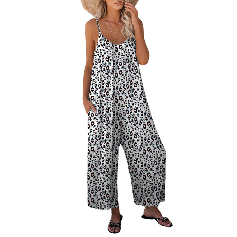 Valenzora | Leopard print bag, loose strap jumpsuit, overall