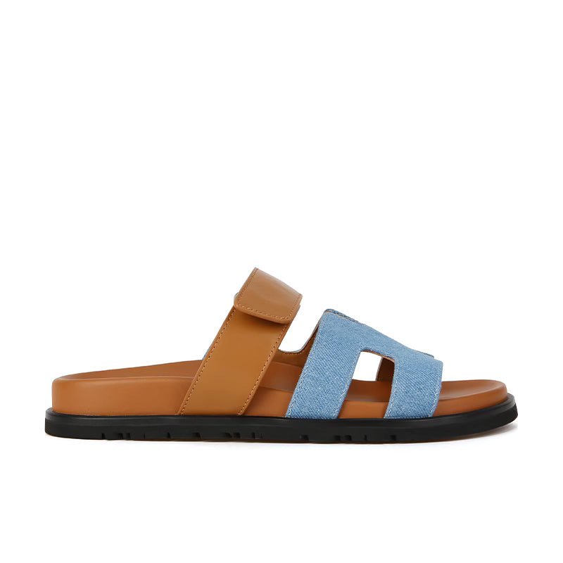 Verta™ - Comfortable Roman-style summer sandals with H-shape and Velcro closure