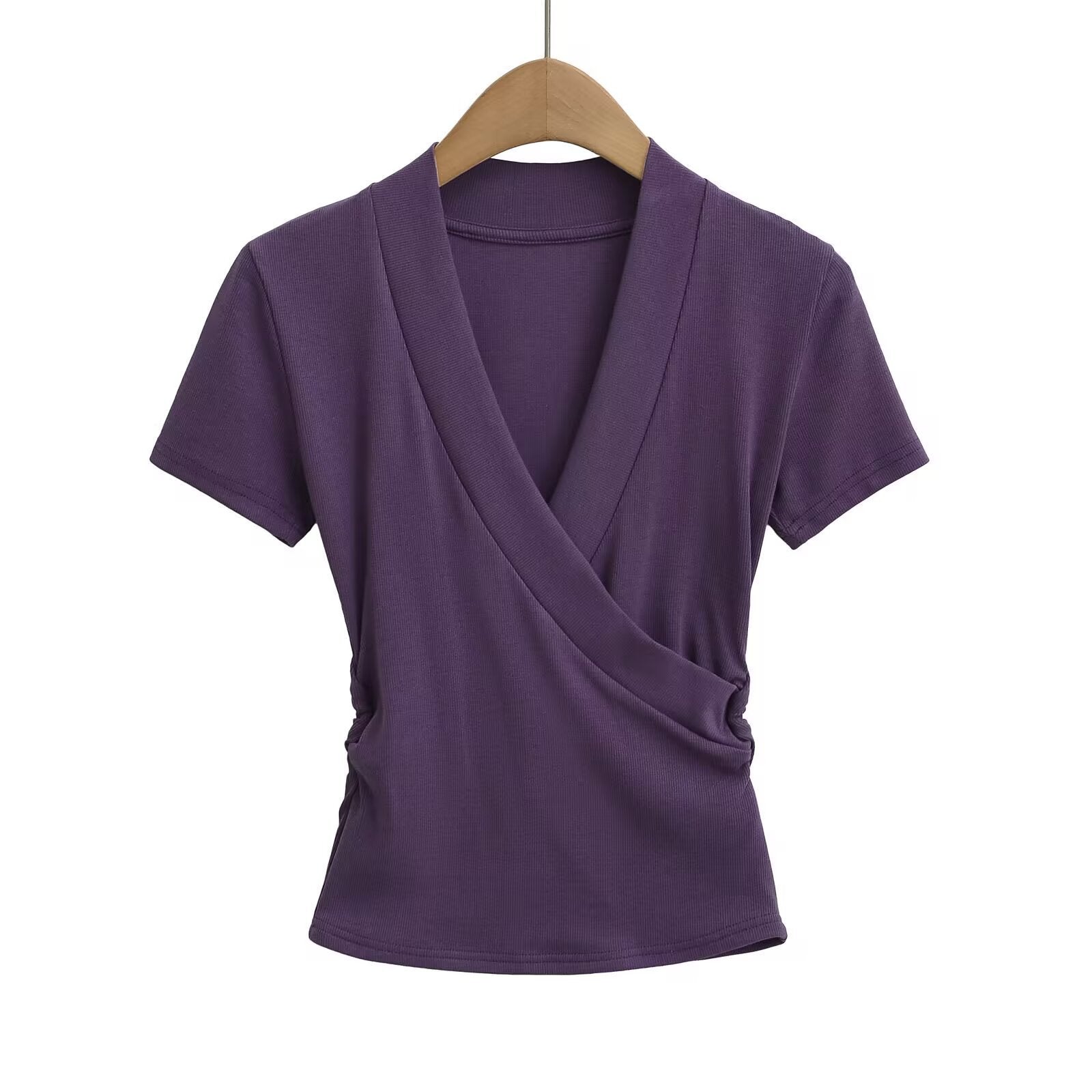 Damen-Wickeloberteil mit elegantem V-Ausschnitt und figurfreundlichem Schnitt, Größe
