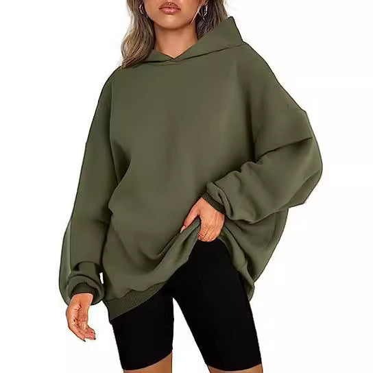 Damen-Oversize-Hoodie mit Seitenschlitzen, Größe