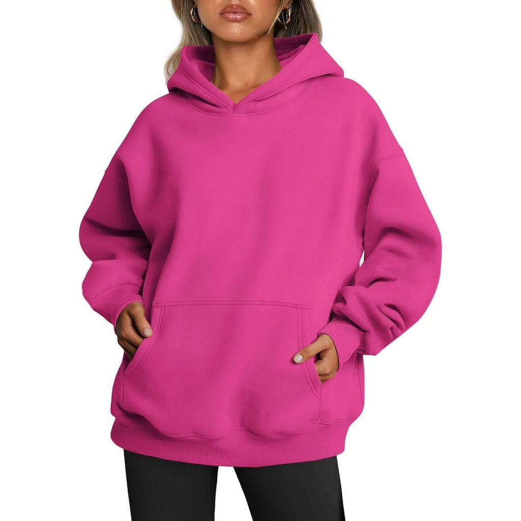 Oversized Hoodie für Damen aus weicher Baumwollmischung mit praktischen Taschen, Größe S