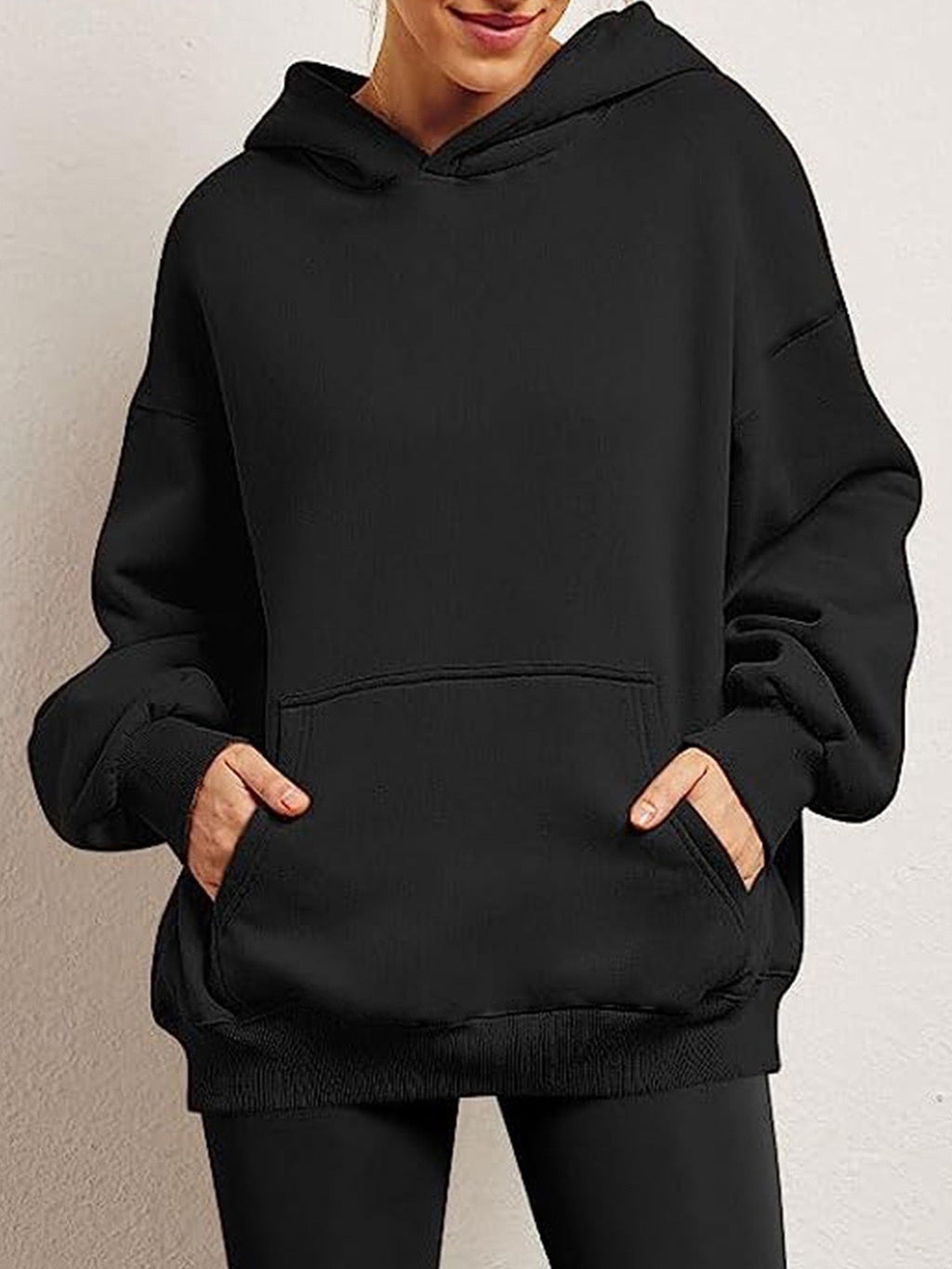 Oversized Hoodie für Damen aus weicher Baumwollmischung mit praktischen Taschen, Größe S